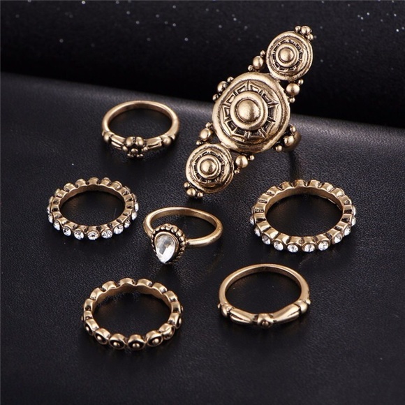 Last 1! 7 PCS Midi Ring Set - Picture 3 of 5